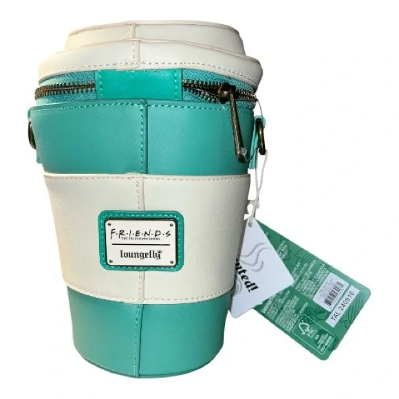 Loungefly Friends Teal and Cream Cup Crossbody Bag - Picture 2 of 6